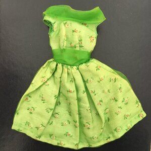 Barbie's Beautiful Green Organza Floral Dress - 1965